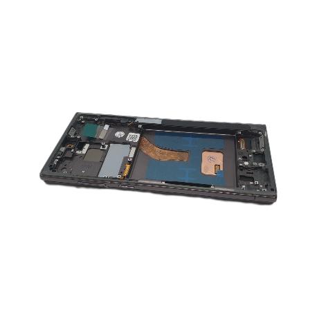 PANTALLA COMPLETA CON MARCO PARA  GALAXY S22 ULTRA SM-S908 - NEGRA - CALIDAD INCELL
