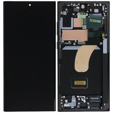 PANTALLA COMPLETA CON MARCO PARA  GALAXY S23 ULTRA - NEGRA - PANTALLA PEQUEÑA - OLED