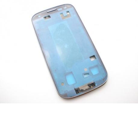 CARCASA FRONTAL CON MARCO PARA SAMSUNG GALAXY S3 I9300 - MARCO PLATA 