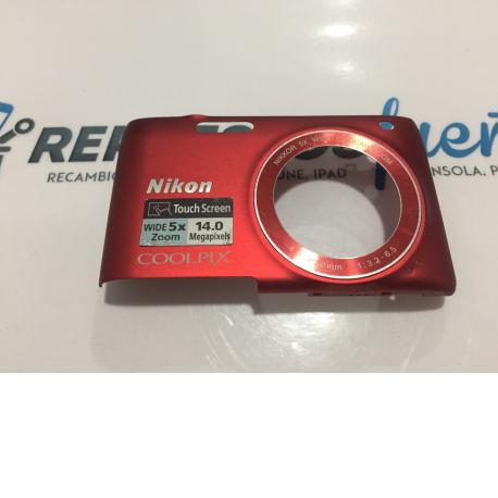 CARCASA FRONTAL PARA CAMARA NIKON COOLPIX S4150 ROJA - RECUPERADA