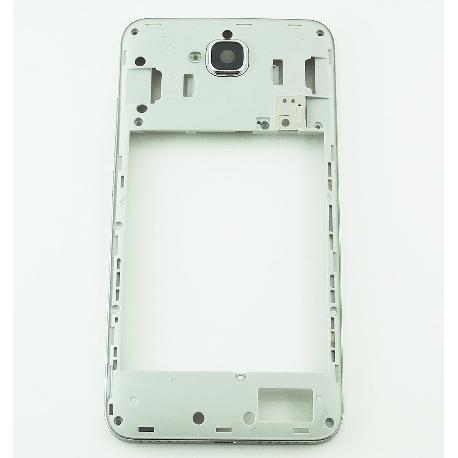 CARCASA INTERMEDIA CON LENTE DE CAMARA PARA HUAWEI Y6 PRO - BLANCA 