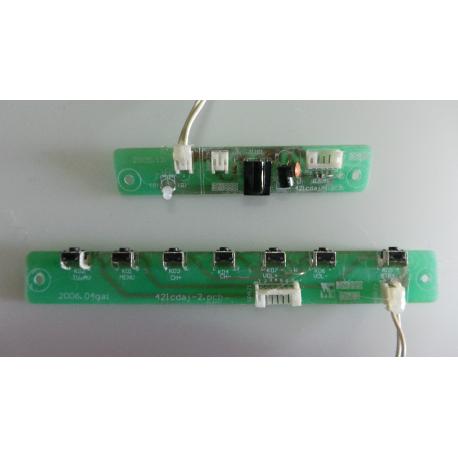 SET DE PLACA DE BOTONES + RECEPTOR IR TV EXCORS ES-4268 421CDAJ-1.PCB 421CDAJ-2.PCB - RECUPERADOS