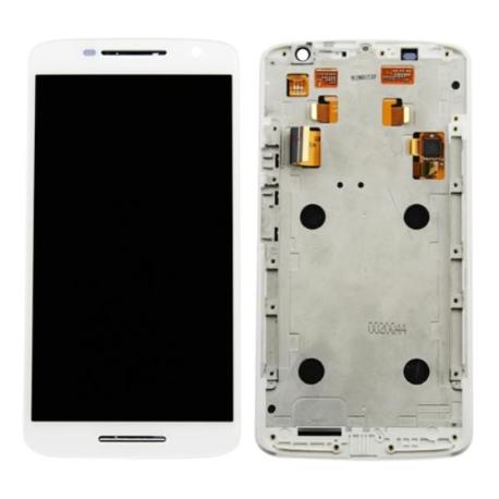 PANTALLA TACTIL + LCD DISPLAY CON MARCO PARA MOTOROLA X PLAY,  X PLAY DUAL SIM - BLANCO