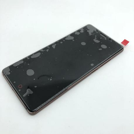 PANTALLA LCD DISPLAY + TACTIL CON MARCO PARA ZTE NUBIA Z11 - NEGRA / MARCO ROSA-ORO