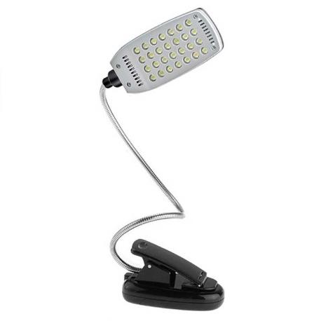 LÁMPARA FLEXIBLE DE 28 LEDS CON PINZA