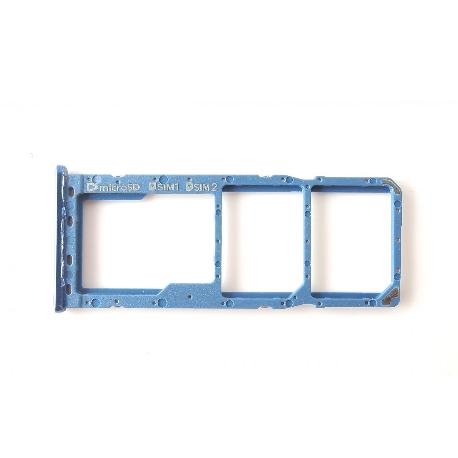 SOPORTE BANDEJA DUAL SIM + SD ORIGINAL PARA SAMSUNG GALAXY A7 2018 A750F - AZUL MARINO 