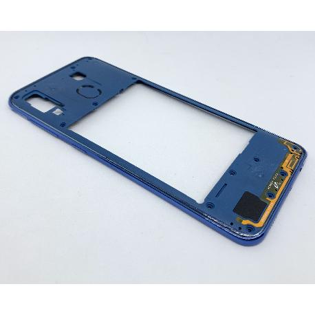 CARCASA INTERMEDIA Y MARCO LATERAL PARA SAMSUNG GALAXY A30 - AZUL