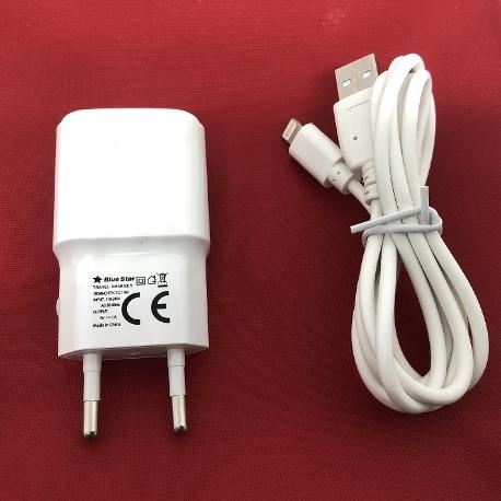 CARGADOR RED IPHONE CON CABLE USB DESMONTABLE BLUE STAR