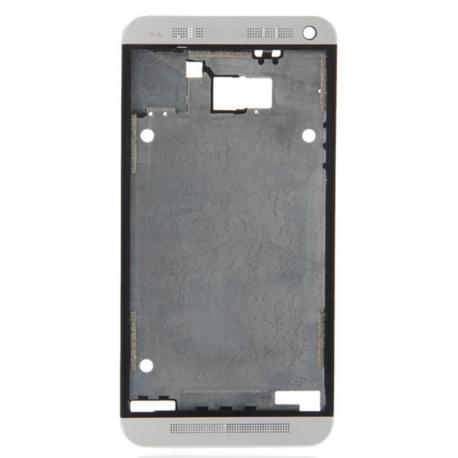 CARCASA FRONTAL ORIGINAL PARA HTC ONE M7 - PLATA