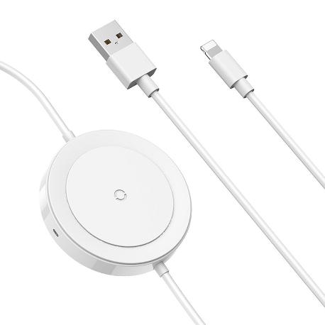CARGADOR INALAMBRICO PARA IPHONE, APPLE WATCH, IPAD - BLANCO