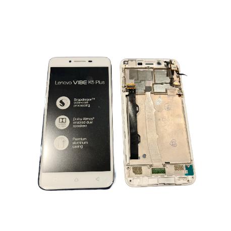 PANTALLA LCD DISPLAY + TACTIL CON MARCO LENOVO K5 PLUS - BLANCA