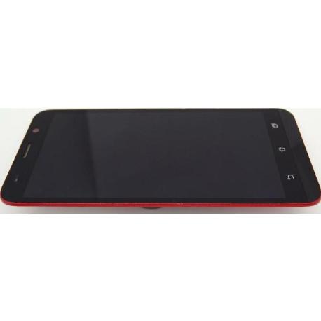 PANTALLA COMPLETA CON MARCO ROJO PARA  ZENFONE 2 ZE551ML Z00AD - NEGRA