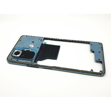 CARCASA FRONTAL PARA OMI REDMI NOTE 10 PRO, M2101K6G, M2101K6R  + LENTE DE CAMARA - AZUL