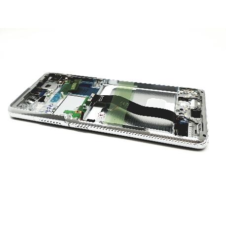 PANTALLA COMPLETA CON MARCO SERVICE PACK PARA  GALAXY S21 ULTRA 5G - PLATA