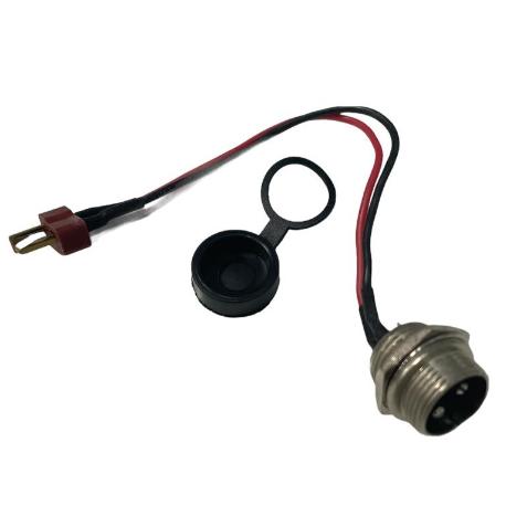 ADAPTADOR CONECTOR DE CARGA GX16 - 3 PINES MACHO CON CABLE TIPO T