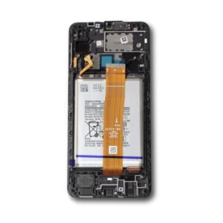 PANTALLA COMPLETA CON MARCO SERVICE PACK PARA  GALAXY A12 SM-A125 - NEGRA