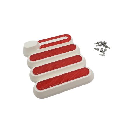 SET DE SOPORTES EMBELLECEDORES REFLECTANTES PARA PATINETE  MI SCOOTER PRO 2, 1S, ESSENTIAL - BLANCO / ROJO